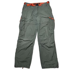 VTG Abercrombie Fitch Paratrooper Cargo Pants Mens Large Green Baggy Y2K Skater